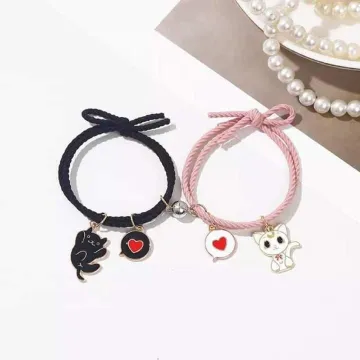 Cat Cartoon Design  Magnet Couple Bracelet ( 2 Pcs )